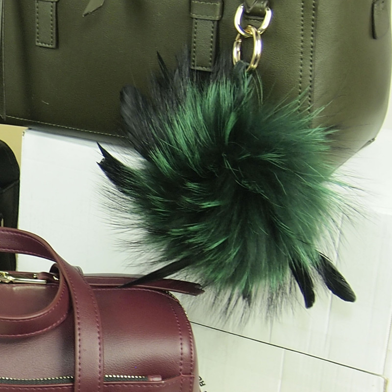 Fox Fur Bag Charm Green
