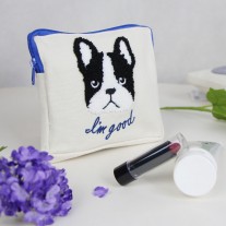 Bulldog Cosmetic Canvas Bag | LotusTing