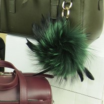 Fox Fur Bag Charm Green | LotusTing