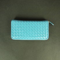 Natty Woven Lamb Leather Wallet Blue | Modern Heritage