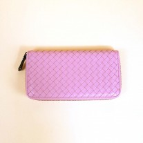 Natty Woven Lamb Leather Wallet Pink | Modern Heritage