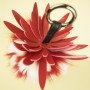 Pineapple Fox Fur Bag Charm Red | LotusTing